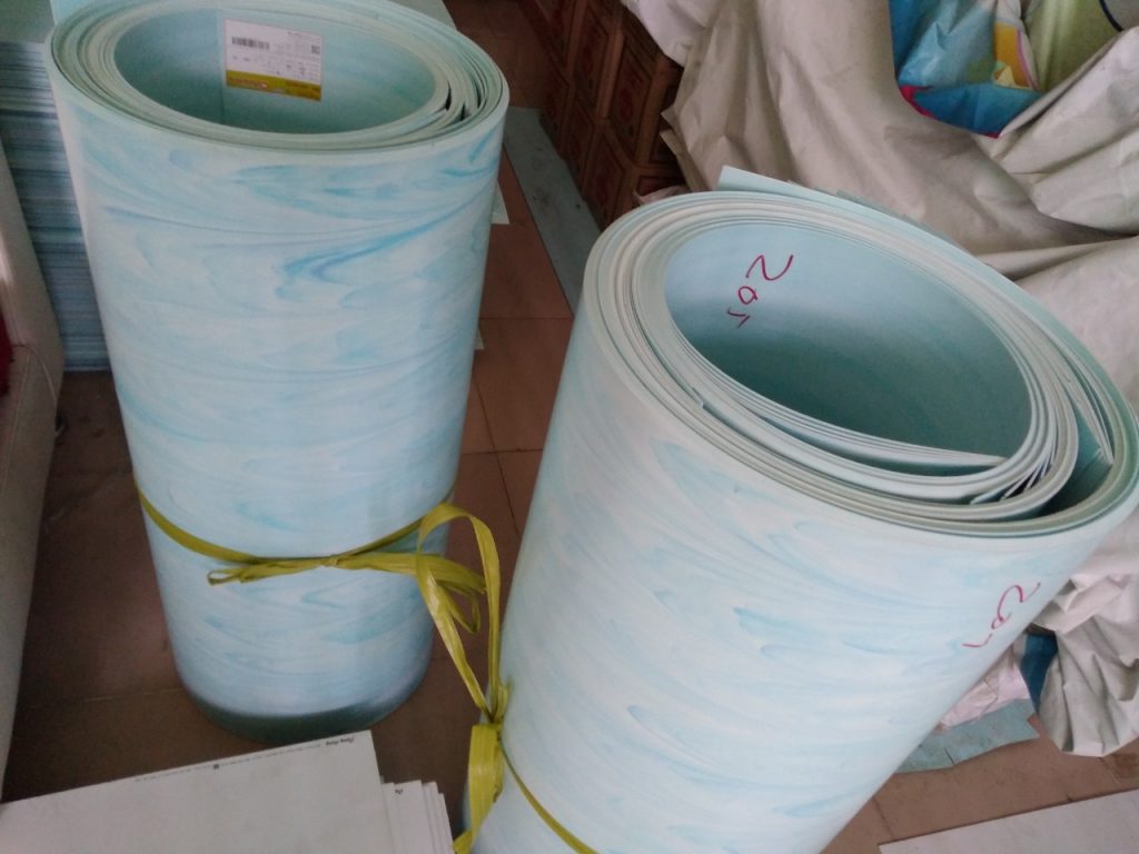 nhựa làm rập pvc rạng đông vân xanh